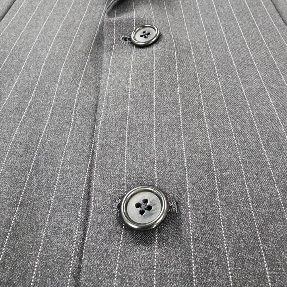Hickey Freeman Blazer Mens 38R Gray Pinstripe Wool Sport Coat 2 Button USA Union